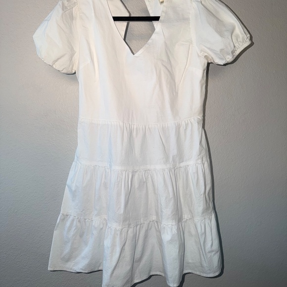 White Mini Puff Sleeve Dress - Picture 2 of 3
